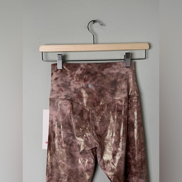 NWT Lululemon Align High-Rise Crop 23" Shine Diamond Dye Cacao Diffuse Dot Foil - Picture 10 of 15